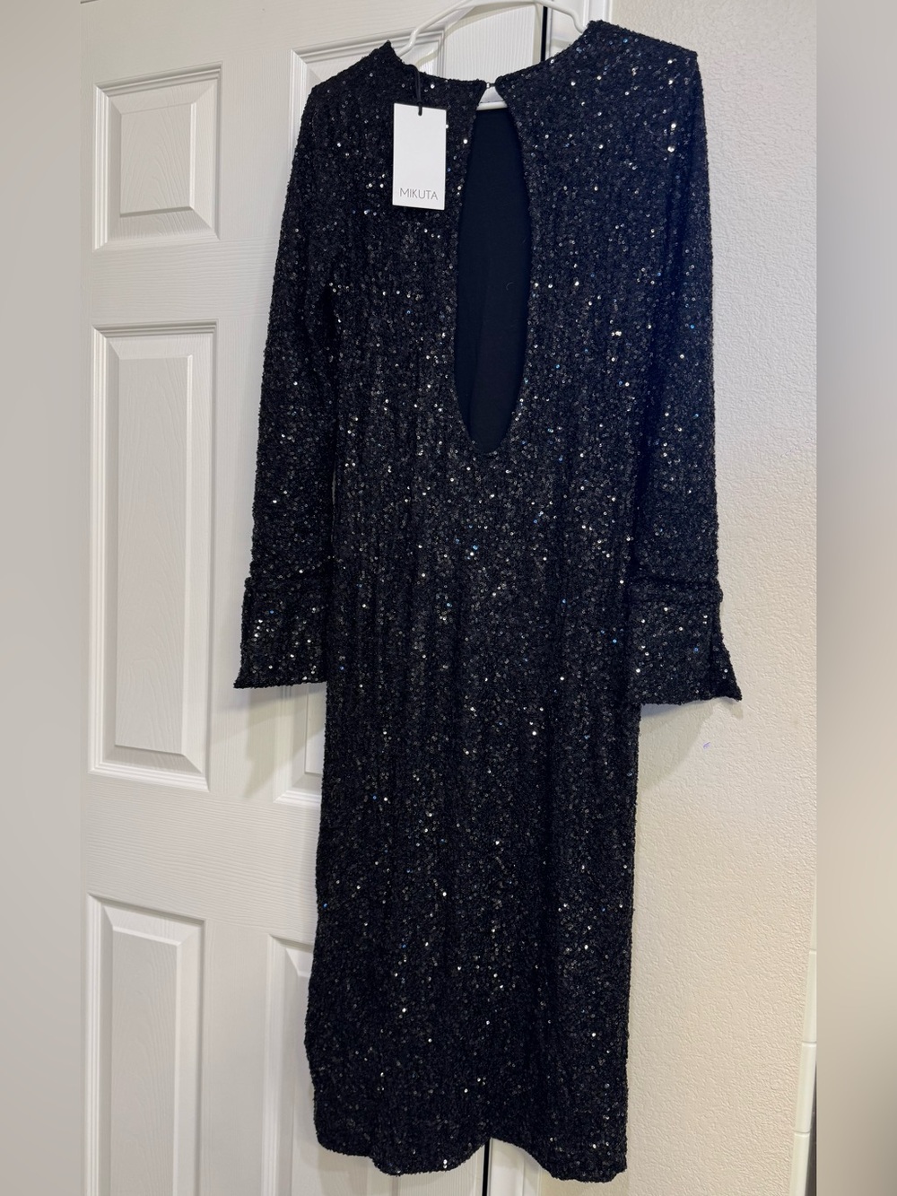 NWT Mikuta The Black Sequin Dress sz M - Picture 3 of 6